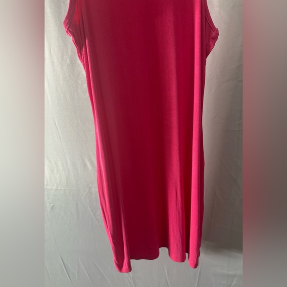 Bright Pink Sleeveless Knit Dress - Picture 3 of 4